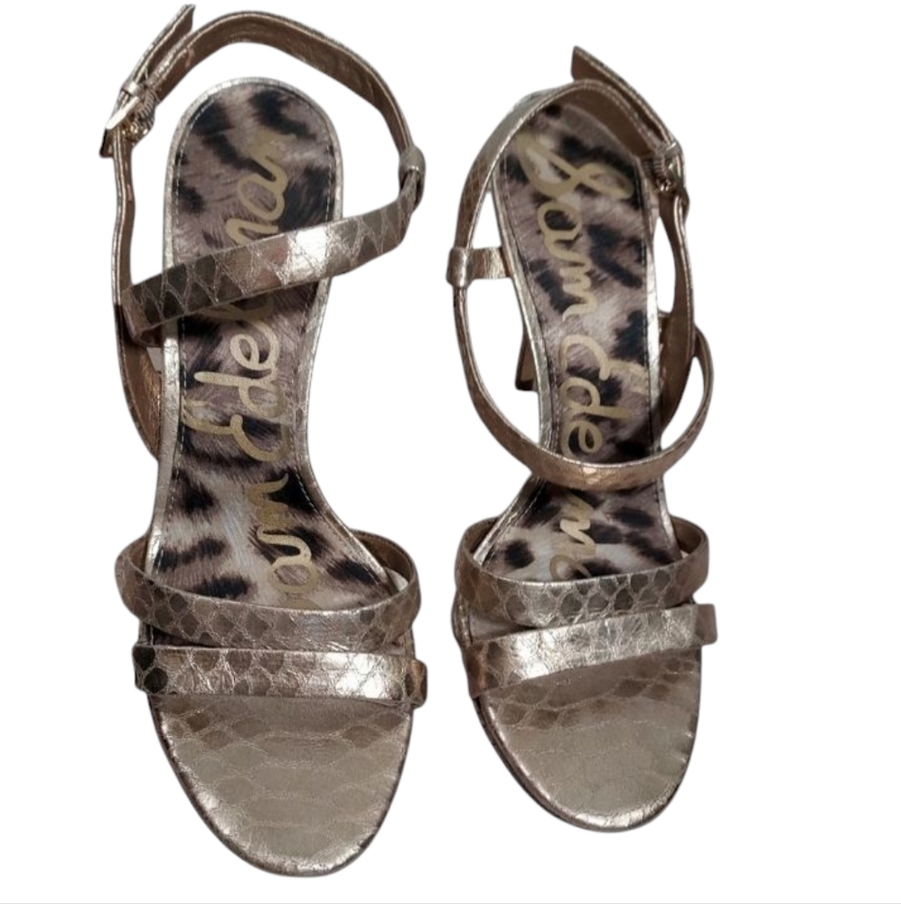 Sam Edelman gold Abbott leather heels 9.5